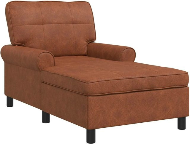 vidaXL Lounge-Liege mit Kissen in Braun aus Kunstleder, B/T/H: 91 x 157 x 91 cm - Bild 1