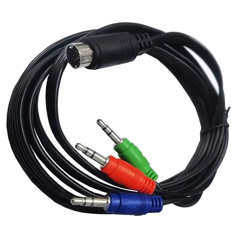 BSN Mini DIN 9Pin auf 3x DC 3,5mm Audiokabel, Rot Grün Blau, Länge: 1,8 m - Bild 3