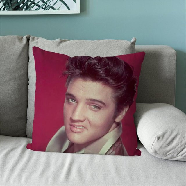 Quadratischer Kissenbezug Elvis Presley Sunset Pillow in Rot, B/T/H: 61 x 61 x 0 cm - Bild 1