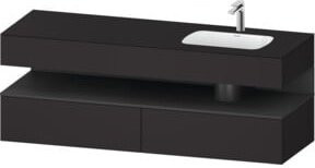 Duravit Einbauwaschtisch-Möbel-Set Qatego in Grau und Schwarz, B/T/H: 160 x 50 x 60 cm - Bild 1