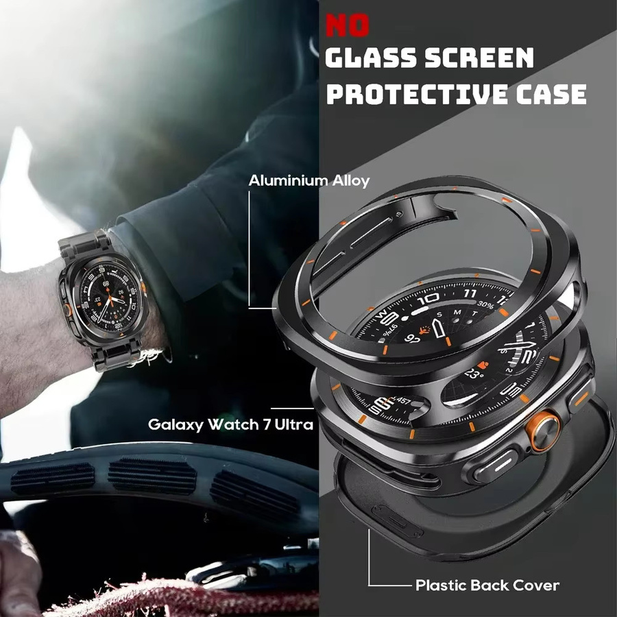CAOWTAN Schutzhülle für Samsung Galaxy Watch Ultra, 47 mm, Schwarz Weiß, Unisex - Bild 3