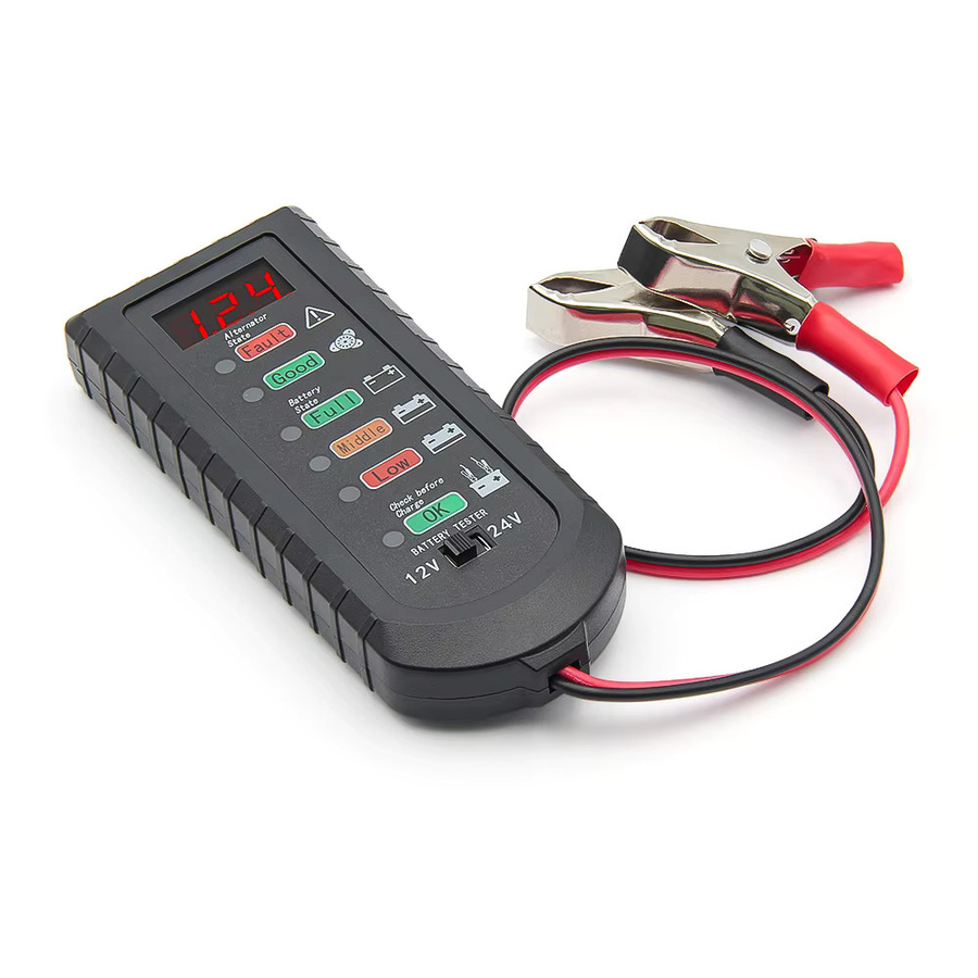 JFIND Auto Batterie Tester und Spannungsmesser mit LED-Anzeige für 12 V und 24 V in Schwarz - Bild 3