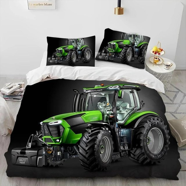 Bettwäscheset mit 3D-Fahrzeugdesign Auto Traktor LKW von Binchi Outdoor Product, mehrfarbig, Material Mikrofaser Polyester, B: 173 cm, L: 218 cm - Bild 1