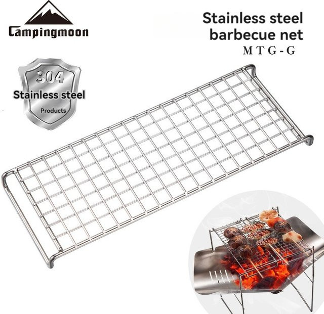 CAMPINGMOON MTG-G Campinggrill mit Edelstahl 304 Grillnetz in Silber - Bild 1