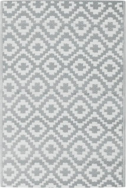 vidaXL Outdoorteppich Grau mit geometrischem Design aus Polypropylen, B/T: 120 x 180 cm - Bild 1