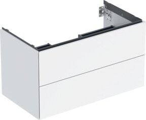 Geberit Waschtischunterschrank One in Weiß, hochglänzend, 2 Schubladen, B/T/H: 88,8 x 50,4 x 47 cm - Bild 1