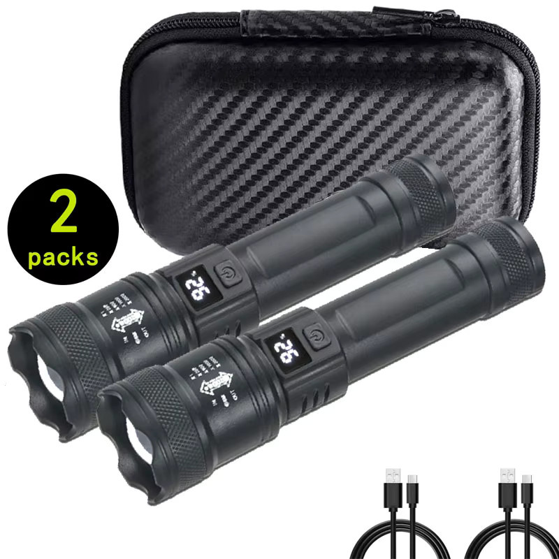 Heinast High-Power Taschenlampe mit Display, wiederaufladbar und zoombar, Schwarz - Bild 7