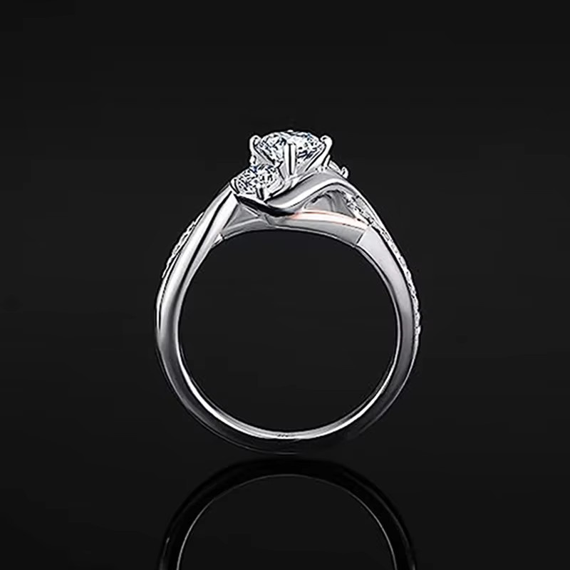 Huitan Eheringe, Bicolor, Zirkonia, Damen - Bild 2