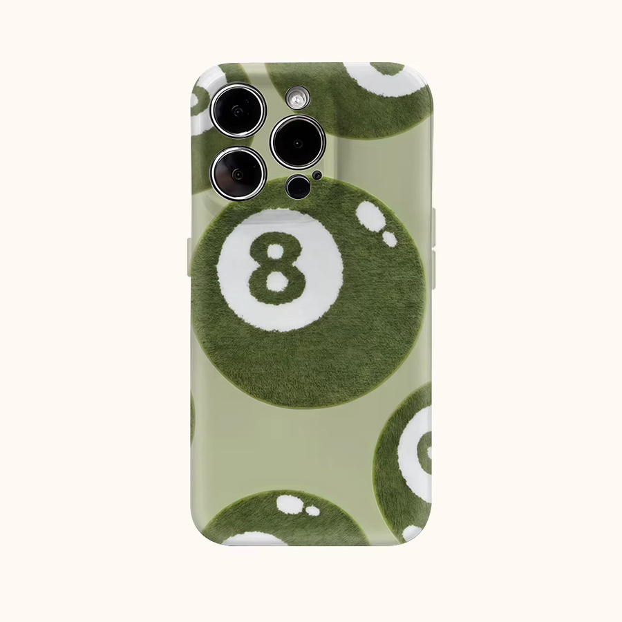 Potdemiel Handyhülle mit 8-Kugelmuster für iPhone 17 Pro Max Plus 16 15 14 13 12 11 in Grün mit doppelschichtiger Rückseite - Bild 2