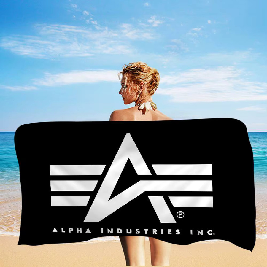 Alpha La Industries Mikrofaser Strandtuch Potdemiel Schwarz Unisex Saugfähig und Weich - Bild 3