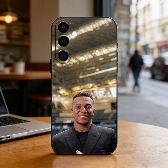 Handyhülle Kylian Mbappé Fußballstar für Samsung Galaxy A73 A72 A71 A70 A53 A52 A51 A50 30s 50s in Schwarz - Bild 1