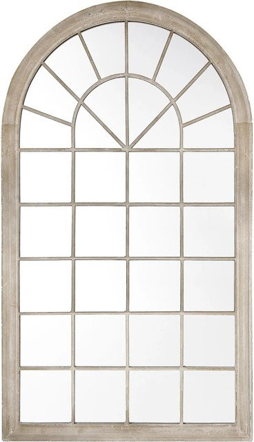 Beliani Wandspiegel TREVOL in Taupe/Beige im Retro-Design, B/H: 77 x 130 cm - Bild 1
