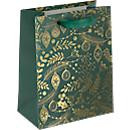 Sigel Geschenktasche Golden Ornaments on green in Größe S, 5 Stück, grün und gold aus FSC-zertifiziertem Papier - Bild 2