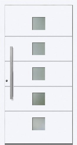 KNOCK Aluminium-Haustür HELSINKI in Weiß mit Glaseinsatz und Widerstandsklasse RC2 - Bild 1