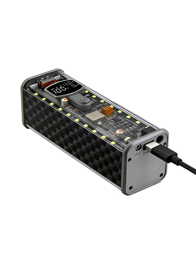 Gaqqee PD 65W Superschnelle Ladebatteriebox, transparentes gelbes Gehäuse für 8-teilige 18650-Akkus, schweißfreies wiederaufladbares Batteriegehäuse mit einstellbarer DC-Spannung - Bild 6