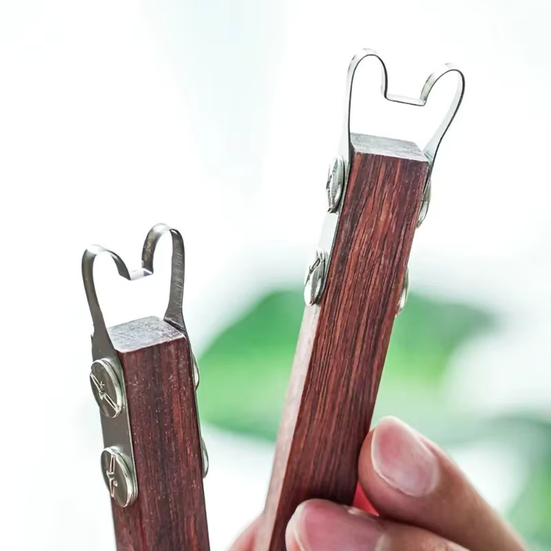 Keramik-Modellierwerkzeug mit Holzgriff in Braun zum Trimmen und Formen von Ton und Blumentöpfen - Bild 4
