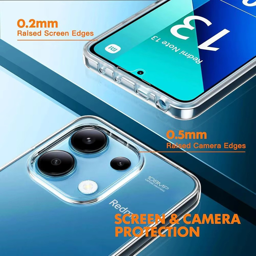 Stoßfeste 360-Ganzkörper-Silikonhülle für Xiaomi Redmi Note 13 12 11 10 9 Pro Max 5G sowie 13C 12C 10C 9A 9C in Transparent - Bild 3
