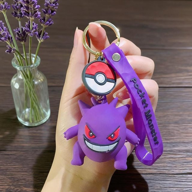 Pokemon Pikachu Schlüsselanhänger, Anime Cartoon, purple - Bild 1
