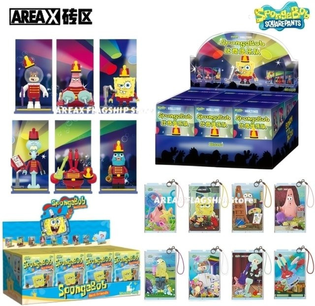 AREAX SpongeBob Schwammkopf Blind Box Mini Baustein Anhänger, Mehrfarbiges Sammelspielzeug aus Kunststoff - Bild 1