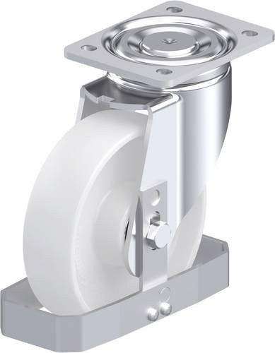 Blickle Stahlblech-Lenkrolle LH-PO 175K-FS in Weiß mit 175 mm Rad-Durchmesser und 500 kg Tragfähigkeit - Bild 1