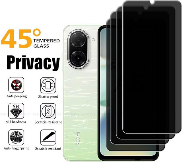 Xiaomi Redmi A5 Panzerglas mit Privacy-Schutz und 9H Härtegrad, transparent - Bild 1