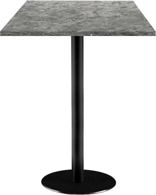 RestooTab Stehtisch Rome quadratisch in Steingrau/Marmoriert mit schwarzem Gestell, B/T/H: 60 x 60 x 113 cm - Bild 1