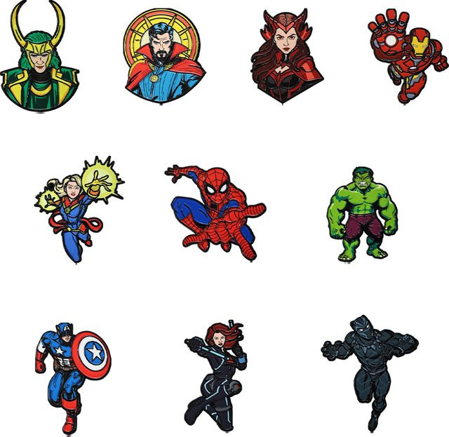 Bandai 10er-Set Cartoon-Charakter-Emaille-Pins, Metallabzeichen - Bild 1