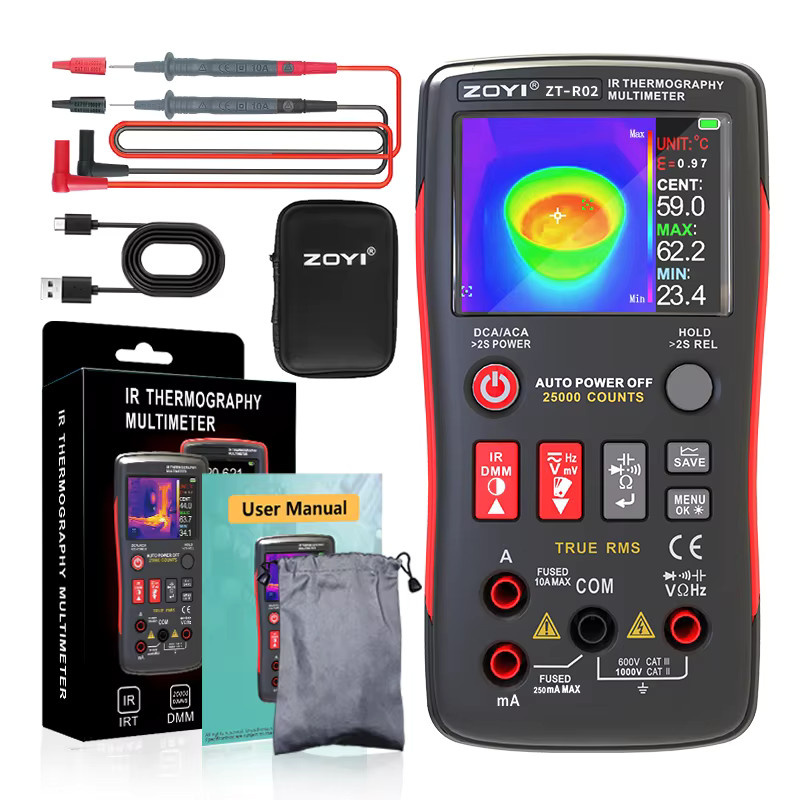 ZOYI R02 2-in-1 Wärmebildkamera und Multimeter in Schwarz mit 240x240 IR-Auflösung und Messbereich von -20 °C bis 550 °C - Bild 3