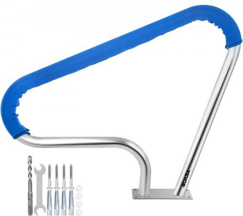 VEVOR Schwimmbad-Handlauf aus Edelstahl mit blauer Griffabdeckung, B/H: 98,9 x 81,3 cm - Bild 1