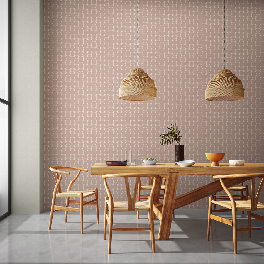 Scion Tapete Little Lohko Bon Bon in Pink und Beige mit abstraktem Vintage-Design - Bild 1