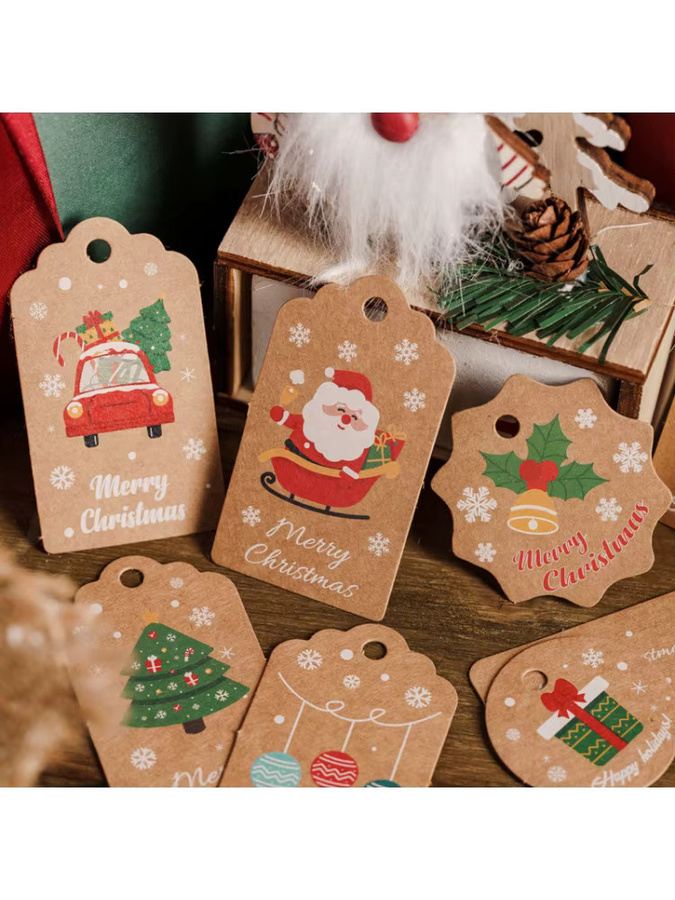50 Stück Weihnachts-Themenetiketten aus Papier für Weihnachtsdekoration und Neujahrsornamente - Bild 6