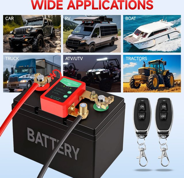 CNSPEED Batterietrennschalter mit Fernbedienung für PKW und LKW, 12 V, 240 A, blau/rot - Bild 1