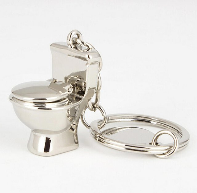 Schlüsselanhänger Metall, Toilette für immer, Silber, Unisex - Bild 1