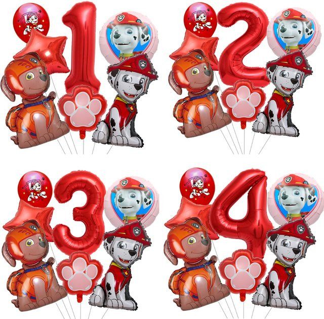 Paw Patrol Ballon Set, 7-teiliges Set, Cartoon Hund Kinder Party Dekoration - Bild 1