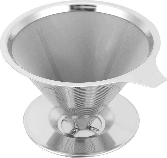 Wiederverwendbarer Kaffeefilter aus Edelstahl von CosyHome als Trichterfilter in Grau - Bild 1