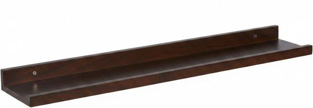 Relaxdays Wandregal aus Walnussholz in Braun, B/T/H: 80 x 15 x 5 cm - Bild 1