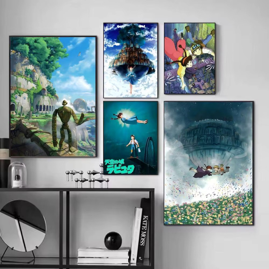 Selbstklebender Anime-Poster L-Laputa C-Castle Sky aus Papier in Mehrfarbig - Bild 2