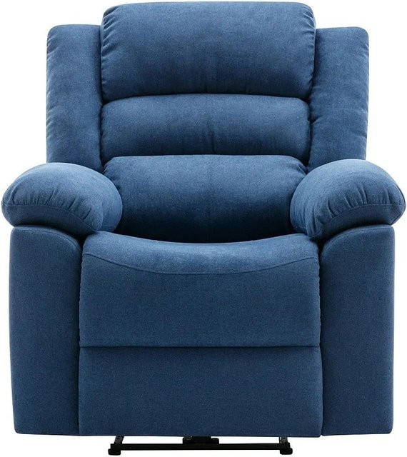 Vente-unique Relaxsessel Burolo in Blau mit Armlehnen aus Stoff, Höhe: 92 cm - Bild 1