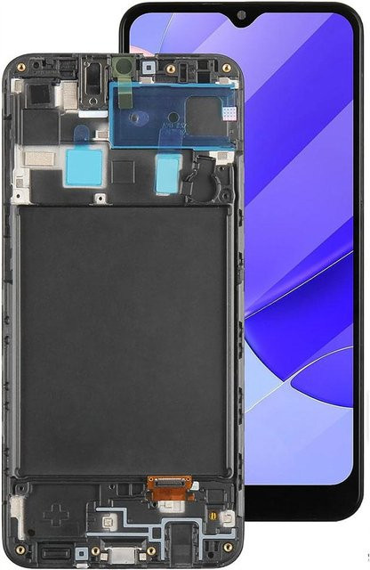 Samsung LCD-Display mit Touchscreen und Digitizer-Rahmen in Schwarz für Galaxy A20 SM-A205U - Bild 1