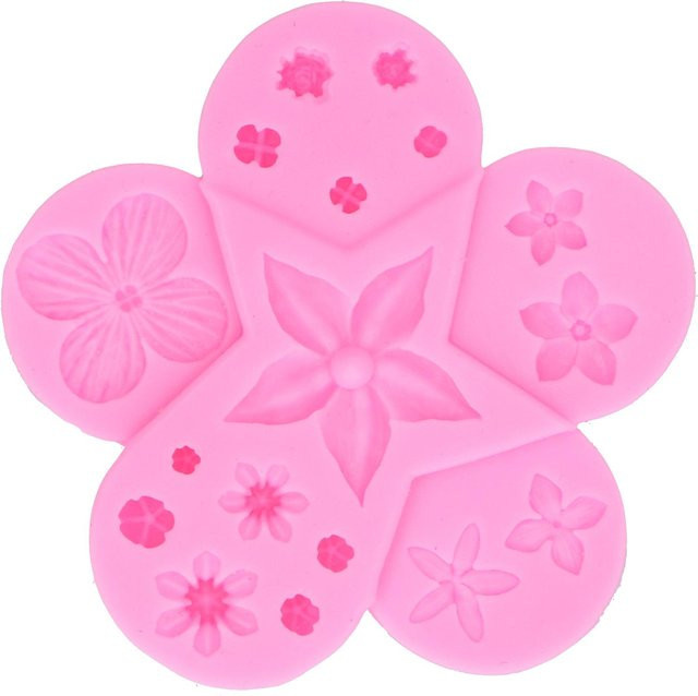 CosyHome Silikonform in Blumen- und Blattform für Schokolade, Fondant und Kuchen, Rosa - Bild 1