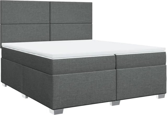vidaXL Boxspringbett mit Matratze Hybrid-Design in Dunkelgrau, B/T: 200 x 200 cm - Bild 1