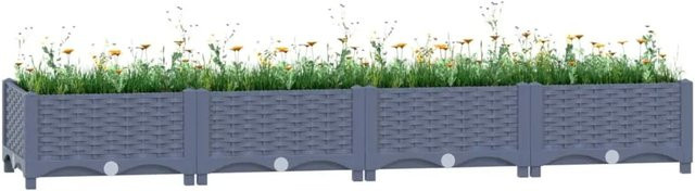 furnicato Hochbeet aus Polypropylen in Grau, B/T/H: 160 x 40 x 23 cm - Bild 1