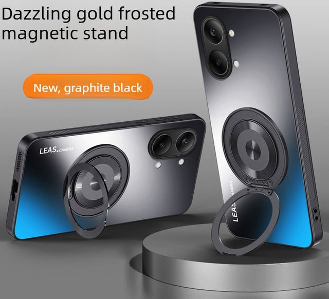 Luxus AG Matte Rückseiten-Schutzhülle für POCO X8 Pro Max X7 F8 Ultra F7 M8 Redmi Note 15 Pro Plus in Schwarz mit drehbarem Ständer und stoßfester Abdeckung - Bild 1