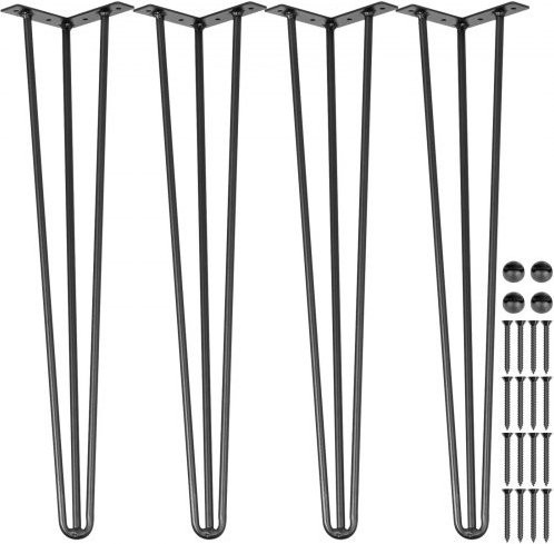 VEVOR Hairpin Tischbeine aus Kohlenstoffstahl, 4er Set, Schwarz, Höhe: 71,1 cm - Bild 1