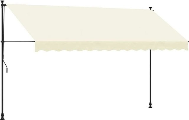 vidaXL Markise einziehbar Creme aus Polyester und Stahl B: 350 cm, H: 150 cm - Bild 1