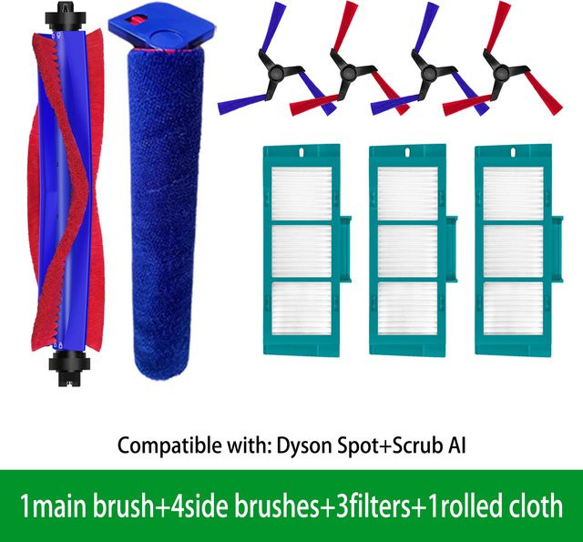 Dyson Ersatzset für Roboterstaubsauger Spot+ Scrub AI mit Haupt- und Seitenbürsten, Filtern und Wischtüchern in Multicolour - Bild 1