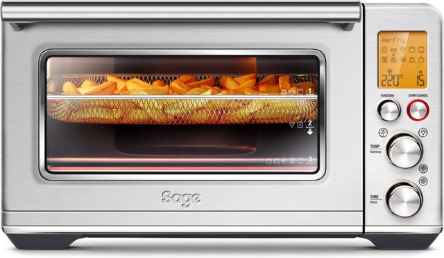 The Smart Oven Air Fryer Mini-Backofen in Salbei mit Heißluftfunktion, Digitalanzeige und Timer aus Edelstahl in Silber - Bild 1