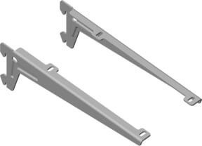 Element System Winkelträger 10300 für Wandschiene aus Aluminium in Grau und Weißaluminium - Bild 1