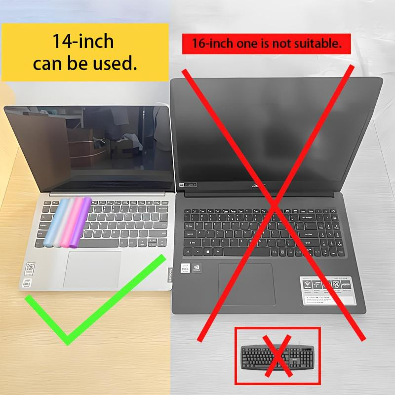 LChome Silikon-Tastaturabdeckung für Laptops von 30,48-35,56 cm, blau, flexibel und waschbar - Bild 5