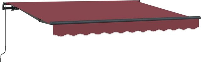 vidaXL Einziehbare Markise aus Aluminium und Polyester in Bordeauxrot, B: 250 cm, T: 200 cm - Bild 1